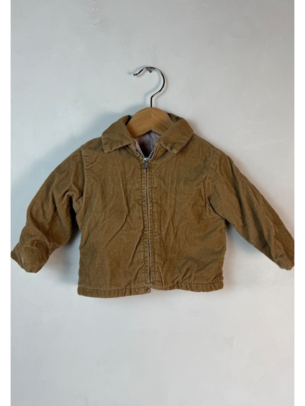 Toddler Baby 12m Vintage Corduroy Zip-Up Jacket in Tan